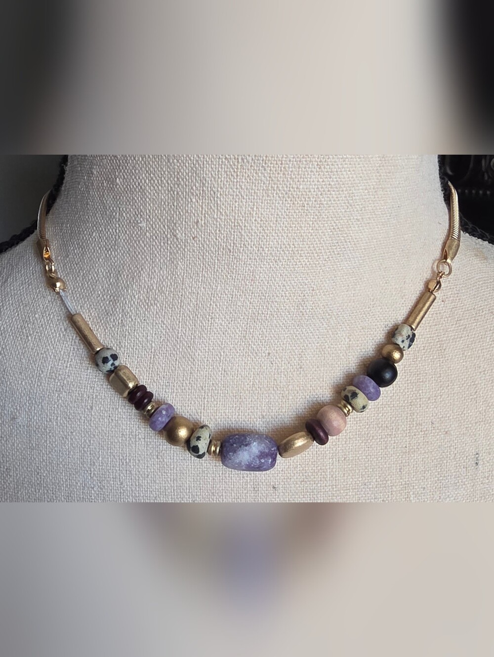 Universal Thread Semi-Precious Beaded Gold-Tone Necklace